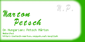 marton petsch business card
